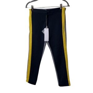 NWT MARNI kids Navy Grey Yellow side stripe skinny pants sz 10